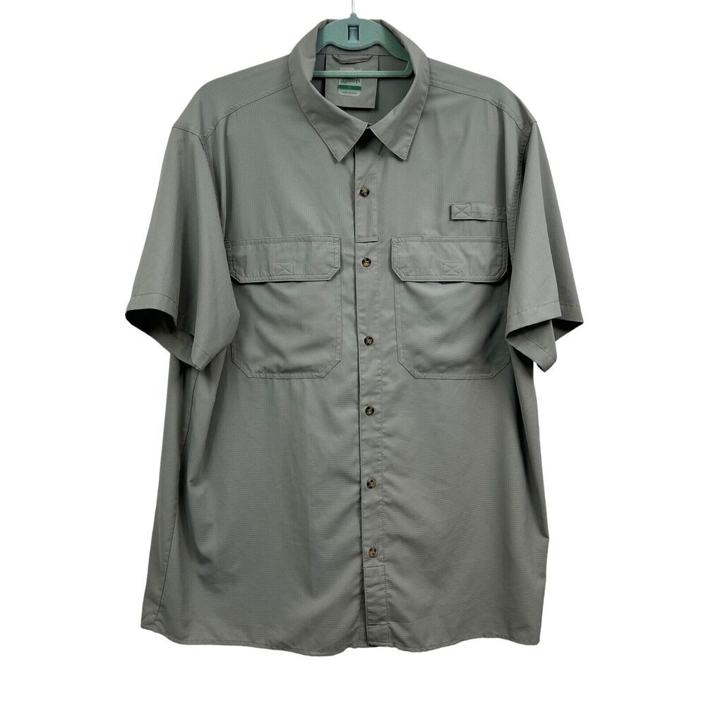 33,000 FT Mens Shirt Fishing Hiking Outdoors Lightweight Flap Pockets Green XL*